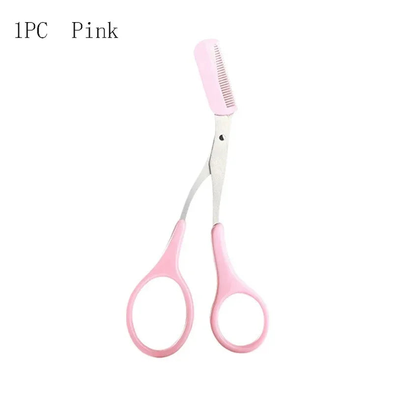 1/2/3/4Pcs Eyebrow Trimmer Makeup Tools Stainless Steel Eyebrow Scissors with Comb Hair Removal Eyebrows Shaping Makeup Tools
